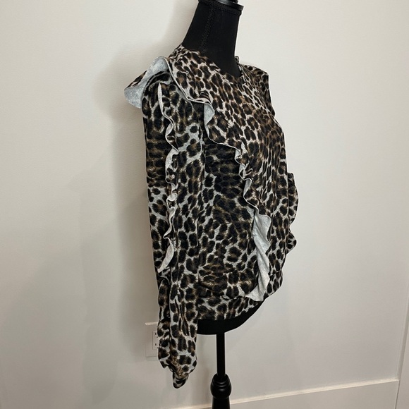 1. State Leopard Long Sleeve Ruffle Sweatshirt - Picture 6 of 10